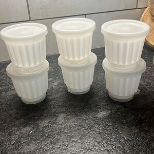 COPY - Set of 6 BRAND NEW Vintage Tupperware jello cups.  WHITE